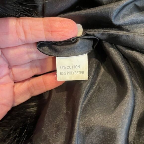 Mixed Material Mini Dress Ghloe Faux Leather, Wool, and Feathers Zip Back Size 4 - Picture 10 of 15